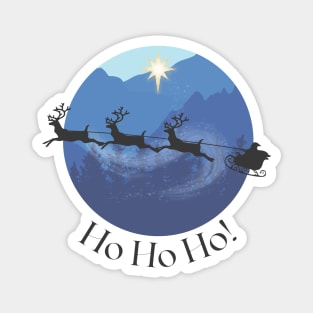 Santa's Sleigh with Reindeer Magnet