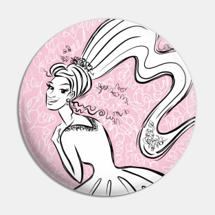 Girl in a White Wedding Dress Pin