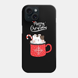 Merry Christmas Cat in  Mug Phone Case