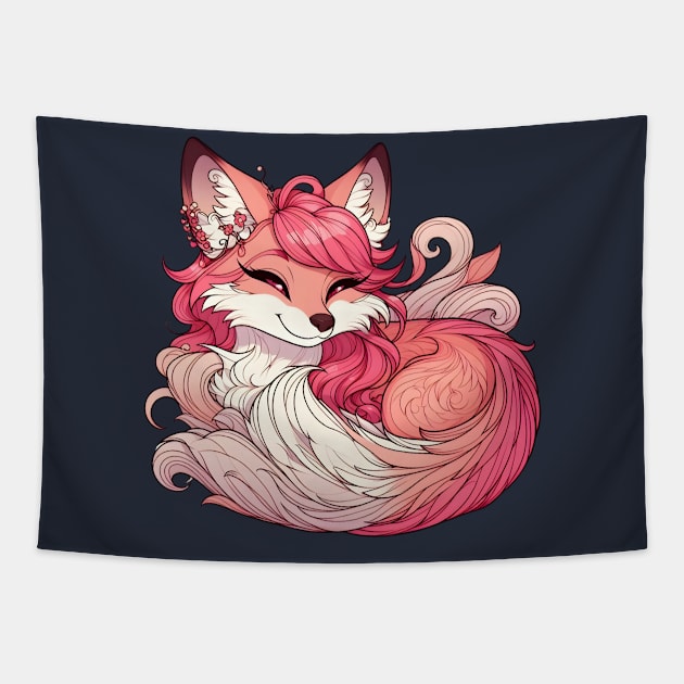 Foxy hairstylist Tapestry by Japanese Fever