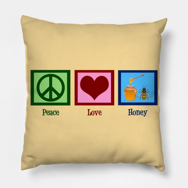 Peace Love Honey Pillow by epiclovedesigns