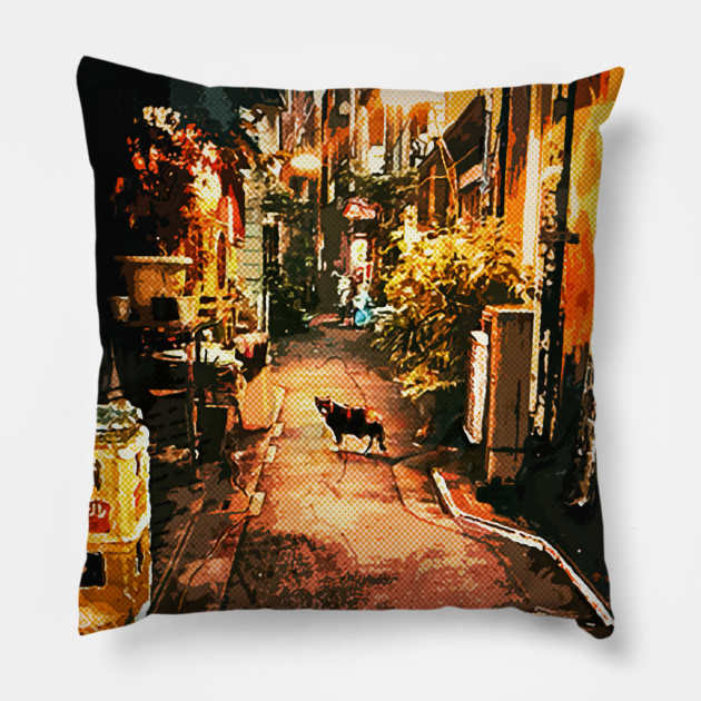 Japan Streets Pillow by syanart