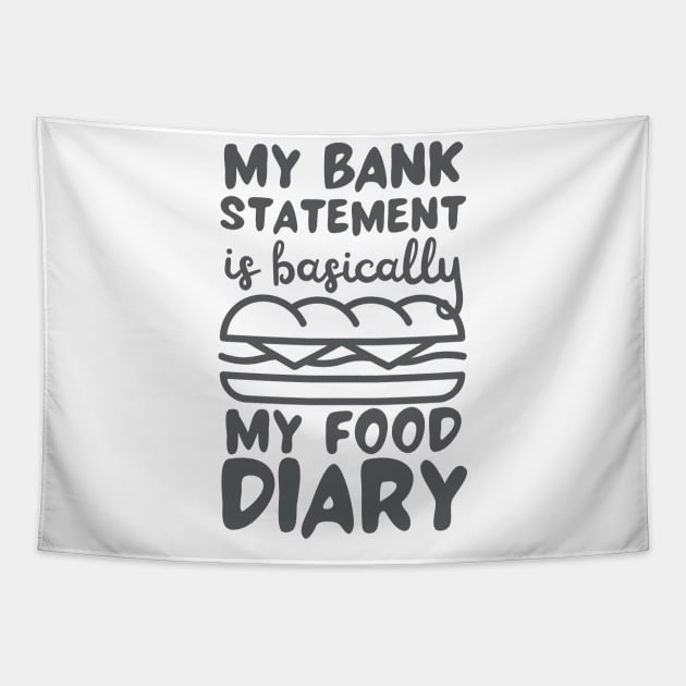 My Bank Statement Is Basically My Food Diary Sandwich Design Tapestry by pingkangnade2@gmail.com