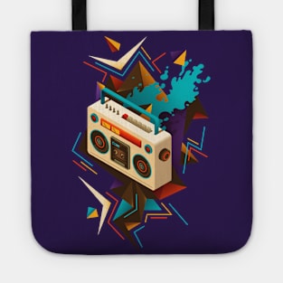 Kick Out The Jams Retro 80s Boombox Splash Tote