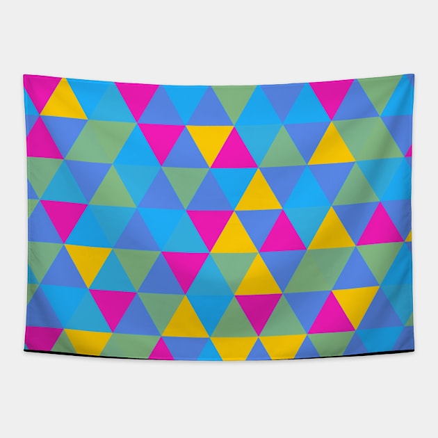 Pan Pride Varied Alternating Triangles Pattern Tapestry by VernenInk