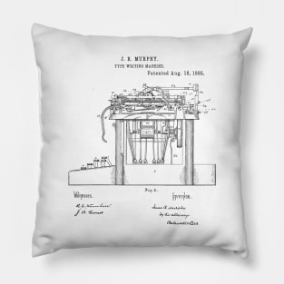 Type Writing Machine Vintage Patent Hand Drawing Pillow