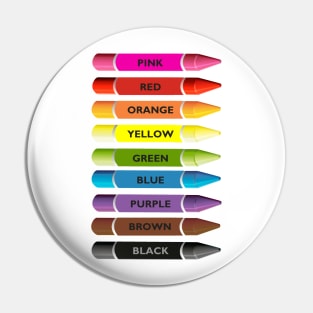 Bright colour crayons pencils. Color names Pin