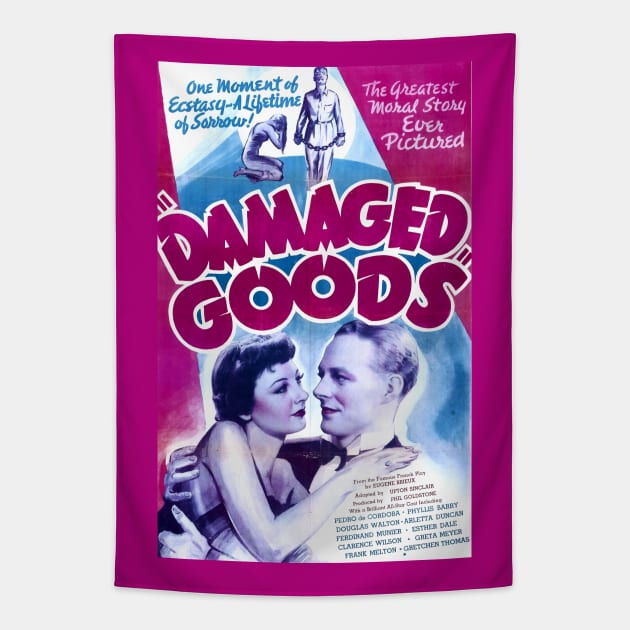 Vintage Movie Poster - Damaged Goods Tapestry by Starbase79