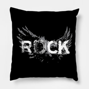 Rock Text with Wings Pillow