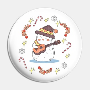 Snowman plays guitar Pin