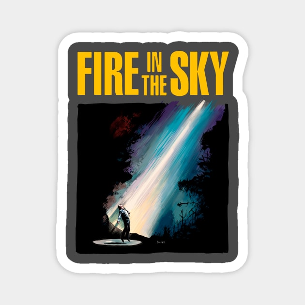 Fire in the Sky illustration Magnet by burrotees