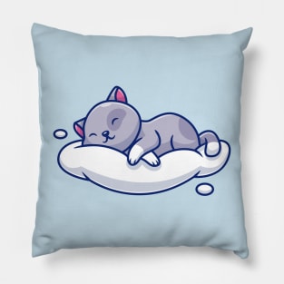 Cute Cat Sleeping On The Cloud Pillow