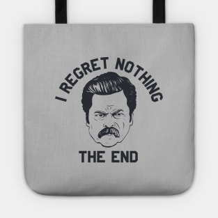 Ron Swanson Parks and Rec I regret nothing Tote