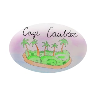 Caye Caulker watercolor Island travel, beach, sea and palm trees. Holidays and vacation, summer and relaxation T-Shirt