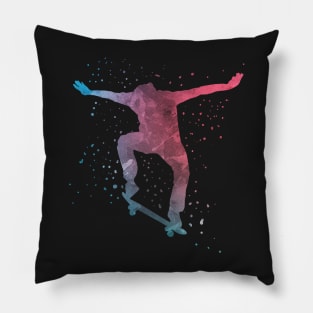 Water Colour Skater Ollie Cool Skateboarding Gift Pillow