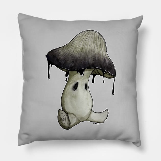 Gloomy Mushroom Pillow by Jan Grackle