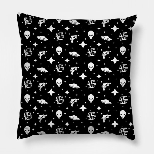 Alien Invasion Pattern Pillow by Wasabi Snake