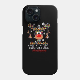 Reindeer Hope For A Cure Autism  Awareness Christmas Phone Case