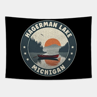 Hagerman Lake Michigan Sunset Tapestry