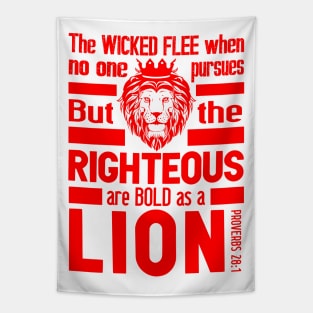 Proverbs 28:1 The Righteous Are Bold As A Lion Tapestry