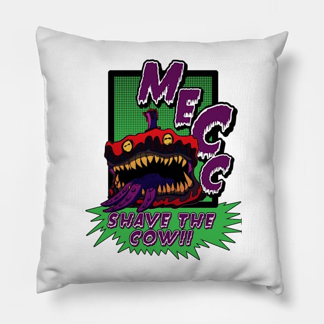 Man Eating Cake Comics! New Shave The Cow!! Pillow by Man Eating Cake Comics