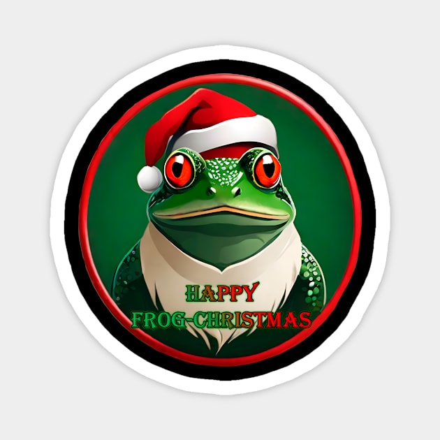 Happy Frog-Christmas Magnet by denpoolswag