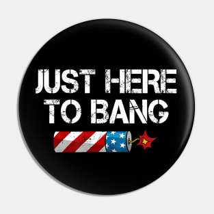 Funny Fourth of July 4th of July I'm Just Here To Bang Pin