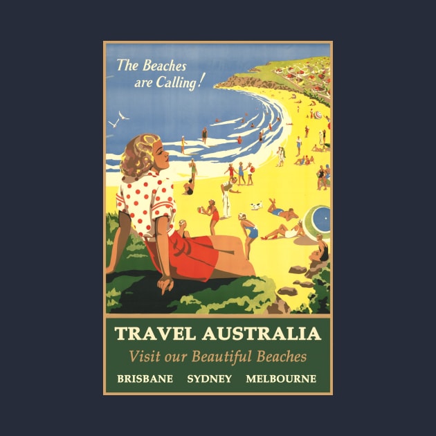 Vintage Travel Australia Ad | The Beaches Are Calling by SLAG_Creative