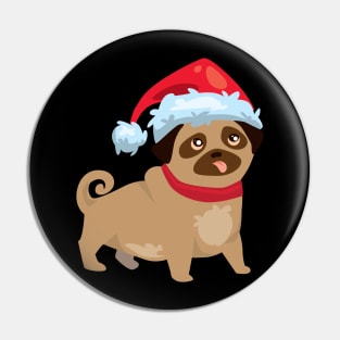 Christmas dog with santa hat Pin