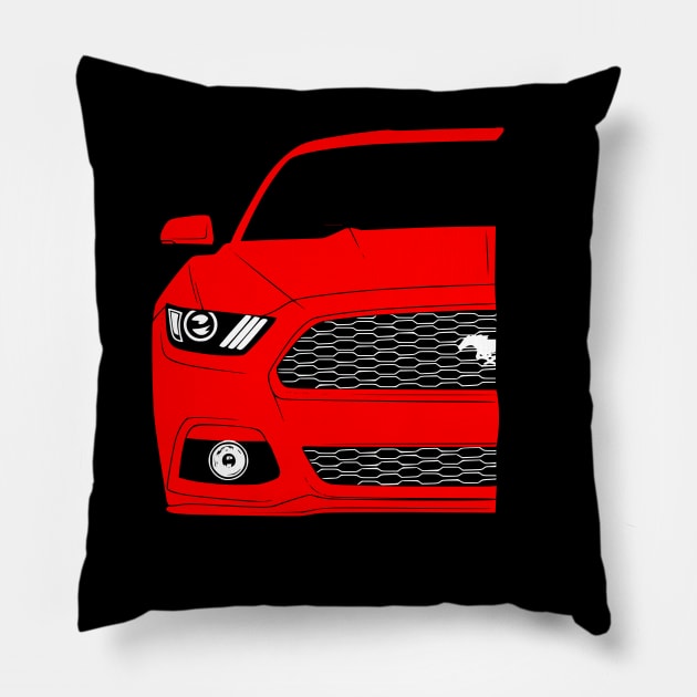 Patriotic American V8 Muscle Car Pony Mustang Pillow by Automotive Apparel & Accessoires