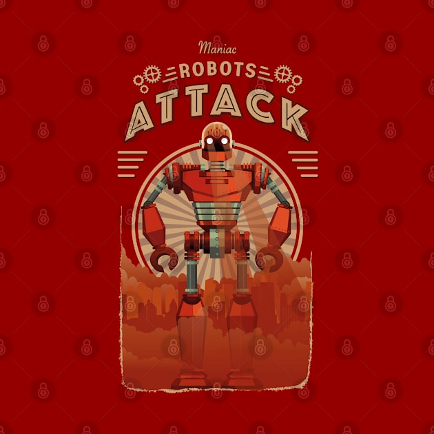 the attack of the maniac robots - vintage robot by MissCactusArt