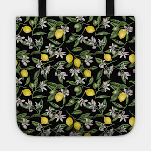 Lemon branches with blossoms and fruit Tote