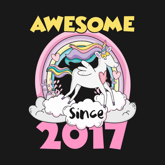 Cute Awesome Unicorn 2017 Funny Gift Pink by saugiohoc994