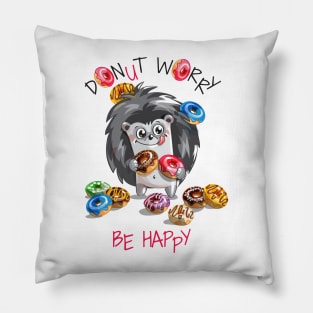 hedgehog donut worry Pillow