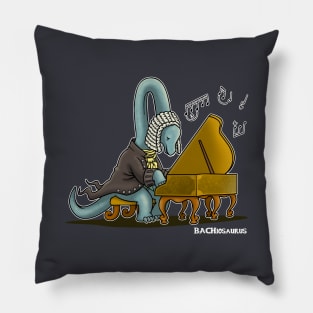 Bachiosaurus Cute Funny Brachiosaurus Vintage Bach Classical Musician Dinosaur Cartoon Pillow