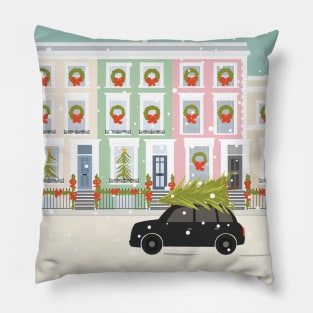 Notting Hill, London, Christmas Pillow