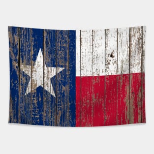 Rustic Primitive Wood Grain Western Country Texas Flag Tapestry