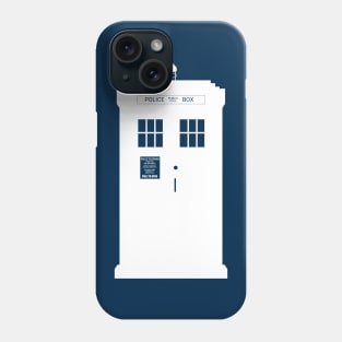 Simple White Tardis Silhouette Phone Case