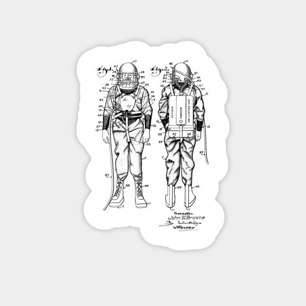 Diving Suit Vintage Patent Drawing Magnet by TheYoungDesigns