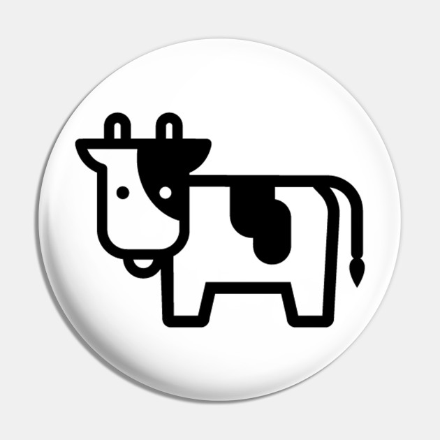 Cartoon Cow Icon Cow Pin Teepublic