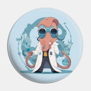 crazy scientist octopus Pin