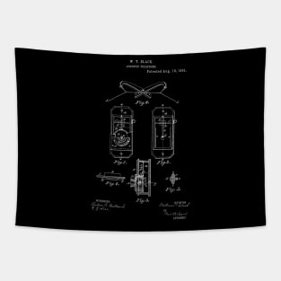 Acoustic Telephone Vintage Patent Hand Drawing Tapestry