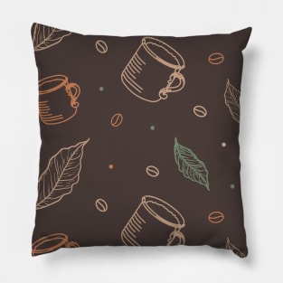 Coffee Bean Hot Sweet Aroma Drink Smell Leaves Cup Gift Pillow