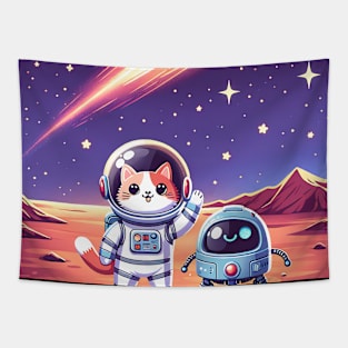 Cat and robot Tapestry