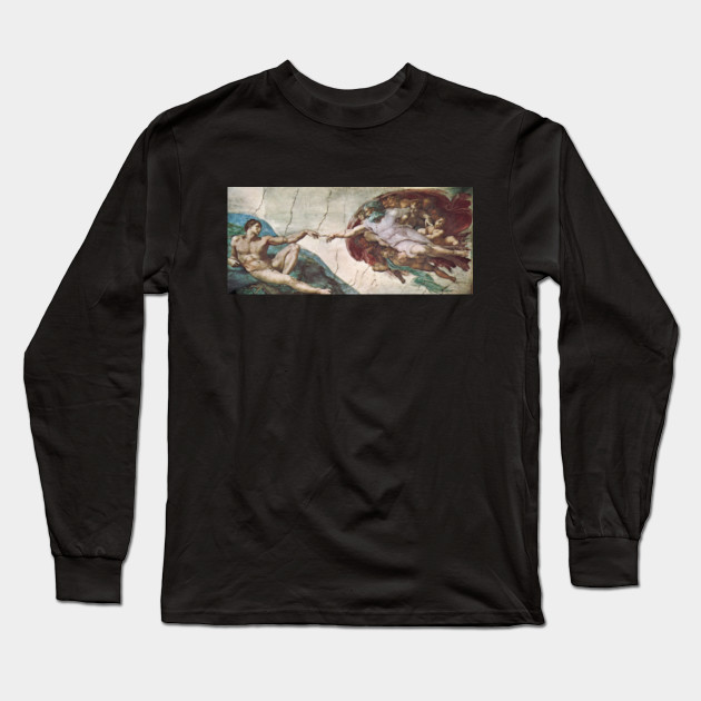 Renaissance Painting God And Adam Michelangelo Long Sleeve T