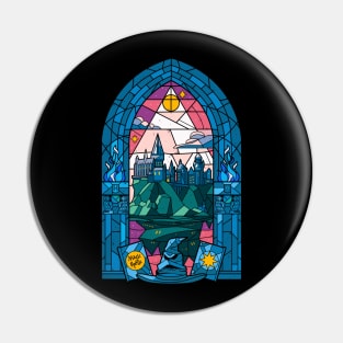 Stained Glass Castle Pin