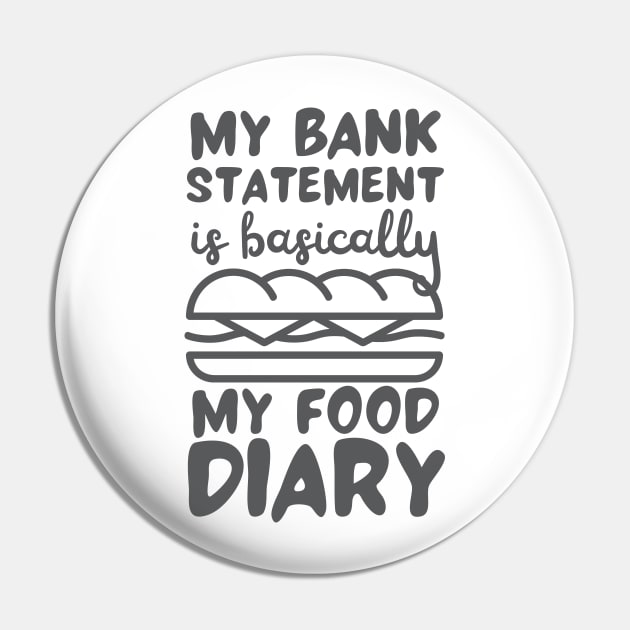 My Bank Statement Is Basically My Food Diary Sandwich Design Pin by pingkangnade2@gmail.com