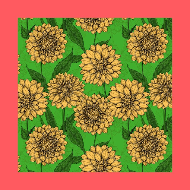 Dahlias in yellow and green by katerinamk