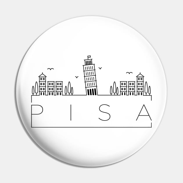 Pisa Minimal Skyline Pin by kursatunsal