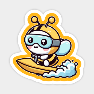 funny bee jetskiing Magnet